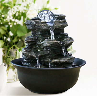 Rock Mountain Indoor ze szklaną kulką Polyresin Dekoracja wnętrz domu Salon Fontanna z diodą LED dostawca