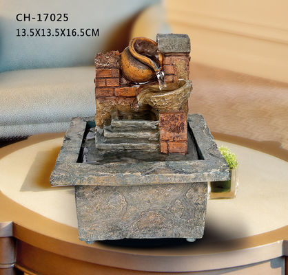 Polyresin Red Brick H16.5CM Fontanna stołowa w stylu amerykańskim Mały ornament Dekoracja biurowa Prezent Rękodzieło Kreatywność dostawca