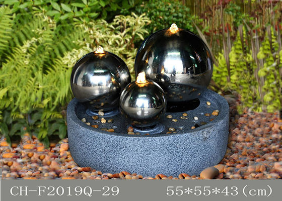 Polyresin Material Ss Ball Led Fontanna wodna Indoor Handmade dostawca
